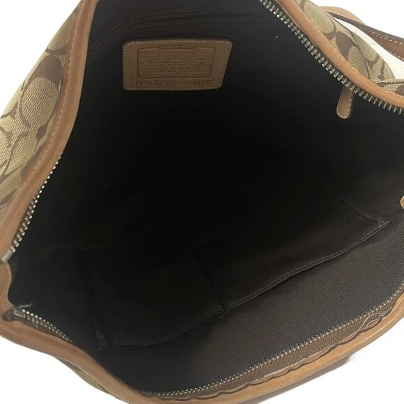 Auth COACH Signature/Ergo 1468 Khaki Beige Jacquard Leather - Shoulder Bag - Picture 7 of 9